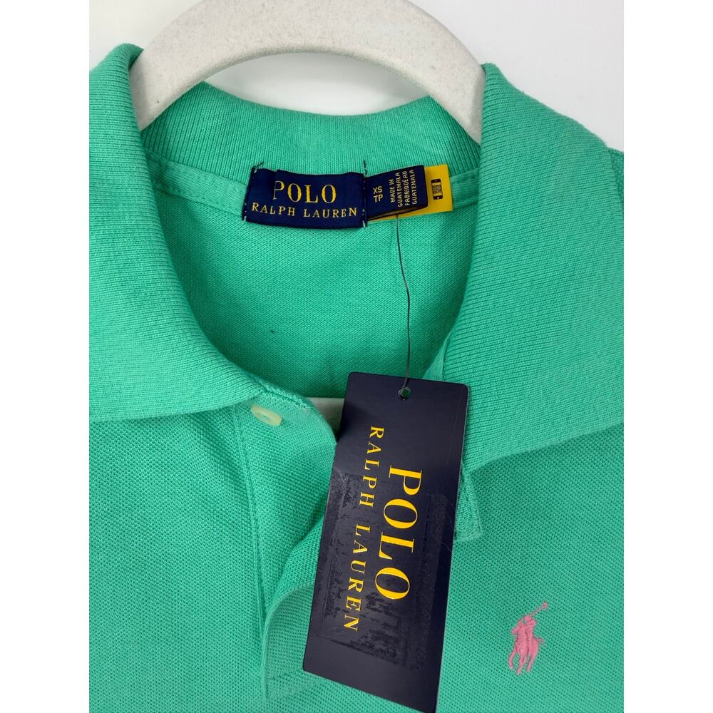 NWT $148 Polo Ralph Lauren Womens Cotton Mesh Polo Dress Sz XS Green Pony Logo - Picture 5 of 8